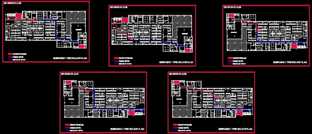 Office Space Planning & Fire Escape Plan DWG